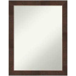 Amanti Art Narrow Non-Beveled Rectangle Framed Bathroom Wall Mirror, 27-1/4" x 21-1/4", Wildwood Brown