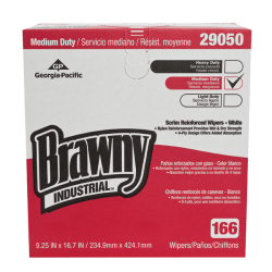 Brawny® Professional P300 Disposable Cleaning Towels, 9-1/4" x 16-1/2", 166 Wipers Per Box, Case Of 5 Boxes