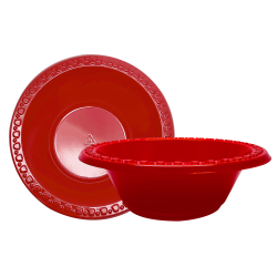 Highmark® Plastic Bowls, 12 oz, Red, Pack Of 125