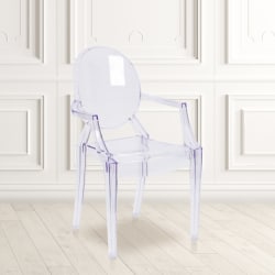 Flash Furniture Ghost Chairs With Arms, Clear, Pack Of 4 Chairs