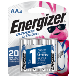 Energizer® Photo Ultimate AA Lithium Batteries, Pack Of 4