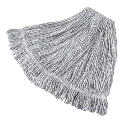 Rubbermaid® Wet Mop Head, Web Foot® Finish, Synthetic, White/Blue, Case Of 6