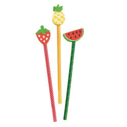 Office Depot® Brand Pencil Topper Eraser, Fruit Theme, Assorted Colors