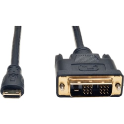 Tripp Lite Mini HDMI to DVI Digital Monitor Adapter Cable M/M 1080p 3' 3ft - 1 x Mini HDMI Male Digital Audio/Video - 1 x DVI-D