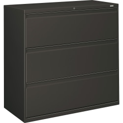 HON® 800 20"D Lateral 3-Drawer File Cabinet With Lock, Charcoal