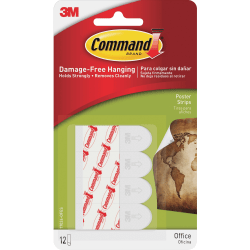 Command™ Removable Adhesive Poster Strips, 1 3/4", Clear, Pack Of 12