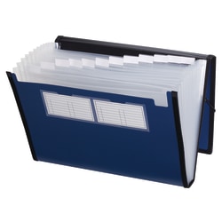 Pendaflex® Professional Poly Expanding File, 13 Pockets, Letter Size, Metallic Blue