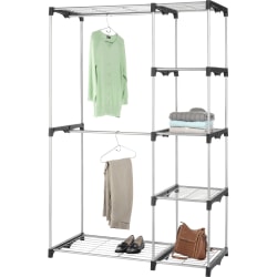 Whitmor Display Rack - 5 Compartment(s) - 68" Height x 45.2" Width x 19.3" Depth - Durable - Silver - Steel, Resin - 1 / Pack