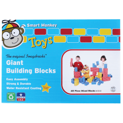 Smart Monkey ImagiBRICKS™ Giant 40-Piece Building Block Set, Assorted Colors And Sizes