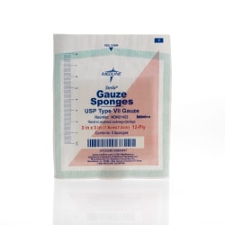 Medline Woven Sterile Gauze Sponges, 12-Ply, 3" x 3", White, Pack Of 2,400