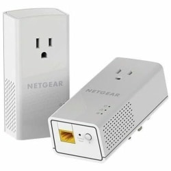 NETGEAR Powerline 1200 + Extra Outlet, PLP1200 - 2 - 1 x Network (RJ-45) - 1200 Mbit/s Powerline - 5382 Sq. ft. Area Coverage - HomePlug AV2 - Gigabit Ethernet
