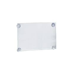 Azar Displays Vertical/Horizontal Sign Frames With Suction Cups, 11" x 14", Clear, Pack Of 2