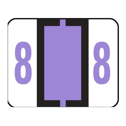 Smead® BCCRN Bar-Style Permanent Numerical Labels, 8, Lavender, Roll Of 500