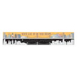Barker Creek Double-Sided Straight-Edge Border Strips, 3" x 35", Color Me! Cityscape, Pack Of 12