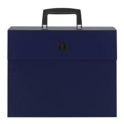 Office Depot® Brand Paper Expanding Case File, 19 Pockets, Letter Paper Size, Blue
