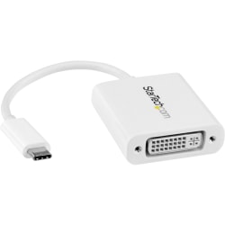 StarTech.com USB C to DVI Adapter - White - Thunderbolt 3 Compatible - 1920x1200 - USB Type C to Video Converter - USB-C to DVI adapter - USB 3.1 Type C to DVI Video Adapter - USB 2.0 Type-C to DVI Video Converter