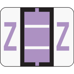 Smead® BCCR Bar-Style Permanent Alphabetical Labels, Z, Lavender, Roll Of 500