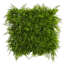 Nearly Natural Lush Mediterranean Fern 20"H Artificial UV Resistant Indoor/Outdoor Wall Panel, 20"H x 20"W x 3-1/2"D, Green