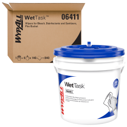 WypAll® Critical Clean Wipers, WetTask™ Customizable Wet Wiping System, 12"x6", 140 Sheets Per Roll, Case Of 6 Rolls - 06411