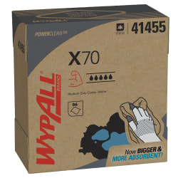 Wypall PowerClean X70 Medium Duty Cloths - Pop-Up Box - 8.34" W x 16.80" L - White - Hydroknit - 96/Box