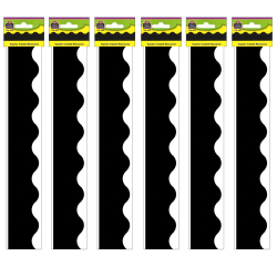 Teacher Created Resources Border Trim, Black, 35' Per Pack, Set Of 6 Packs