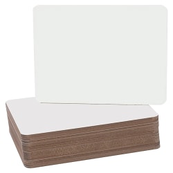 Flipside Round Corners Dry-Erase Lap Whiteboards, 9 1/2" x 12", White Finish Frame With Pack Of 24