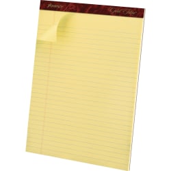 Ampad Gold Fibre Premium Rule Writing Pads - Letter - 50 Sheets - Watermark - Stapled/Glued - 0.34" Ruled - 16 lb Basis Weight - Letter - 8 1/2" x 11 3/4" - Yellow Paper - Bleed-free, Micro Perforated, Chipboard Backing - 1 Dozen