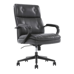 Serta® SitTrue™ Belterra Faux Leather Mid-Back Manager Chair, Black