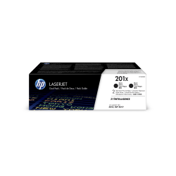 HP 201X Black High Yield Toner Cartridges, Pack Of 2, CF400XD
