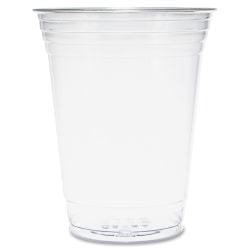 Solo UltraClear Plastic PET Cups - 16 fl oz - 50 / Pack - Crystal Clear - Polyethylene Terephthalate (PET) - Beverage, Cold Drink, Smoothie, Coffee