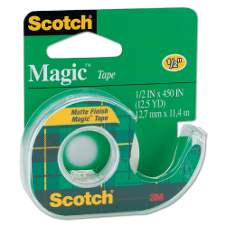 Scotch® Magic™ Tape In Dispenser, 1/2" x 450", Clear