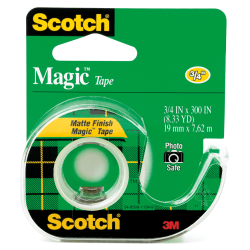 Scotch® Magic™ Tape In Dispenser, 3/4" x 300", Clear