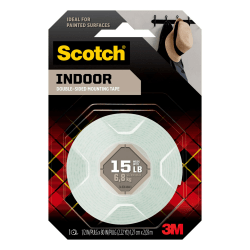 Scotch® Indoor Mounting Tape, 1/2" x 75"
