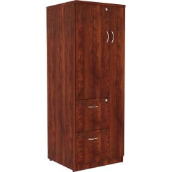 Lorell® Essentials Tall Storage Cabinet, 2 Adjustable Shelves, Cherry
