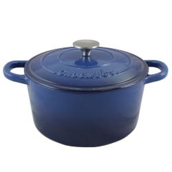 Crock Pot Artisan 5-Quart Enameled Cast Iron Dutch Oven, Sapphire Blue