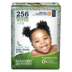 Seventh Generation™ Free & Clear Baby Wipes, Unscented, Pack Of 256