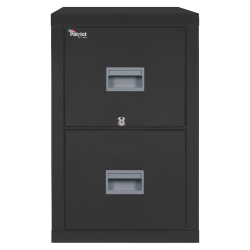 FireKing® Patriot 31-5/8"D Vertical 2-Drawer Letter-Size Fireproof File Cabinet, Metal, Black, White Glove Delivery