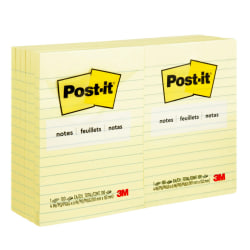 Post-it® Notes, 12 Pads, 4 in x 6 in, Lined, Clean Removal, School Supplies and Office Products, Sticky Notes  - SNT62851