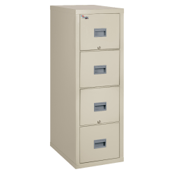 FireKing® Patriot 20-3/4"D Vertical 4-Drawer Fireproof File Cabinet, Metal, Parchment, White Glove Delivery