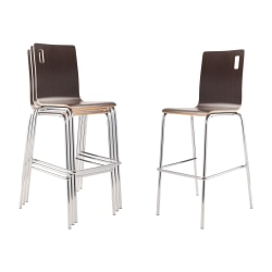 National Public Seating Bushwick Series Wood Café Chairs, Espresso, Set Of 4 Chairs