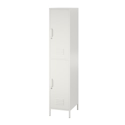 Ameriwood Home Systembuild Evolution Mission District 2-Door Metal Locker Storage Cabinet, 72-7/8"H x 15"W x 15-3/4"D, Soft White