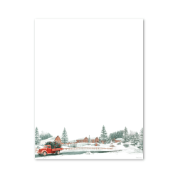 Geo Studios Holiday Themed Letterhead Paper, 8-1/2" x 11-3/4", Red Truck, Pack Of 70 Sheets