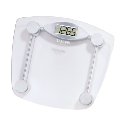 Taylor Precision TAP7506 Chrome & Glass Lithium Digital Scale, 2-1/2"H x 11-3/4"W x 13"D, Chrome