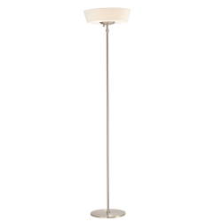 Adesso® Harper 300W Torchiere Floor Lamp, 71"H, White Shade/Steel Base