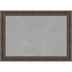 Amanti Art Magnetic Bulletin Board, Steel/Aluminum, 41" x 29", Rustic Pine Brown Wood Frame
