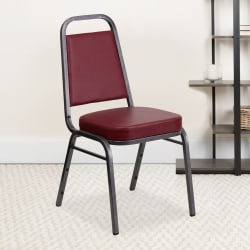 Flash Furniture HERCULES Series Trapezoidal Back Stacking Banquet Chairs, Burgundy/Silvervein, Pack Of 4 Chairs