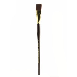 Winsor & Newton Galeria Long-Handle Paint Brush, Size 22, Flat Bristle, Polyester, Burgundy