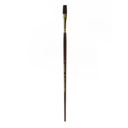 Winsor & Newton Galeria Long-Handle Paint Brush, Size 12, Flat Bristle, Polyester, Burgundy