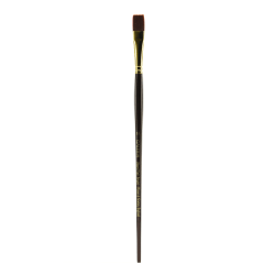 Winsor & Newton Galeria Long-Handle Paint Brush, Size 14, Flat Bristle, Polyester, Burgundy, 5731014