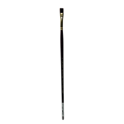 Winsor & Newton Galeria Long-Handle Paint Brush, Size 8, Flat Bristle, Polyester, Burgundy